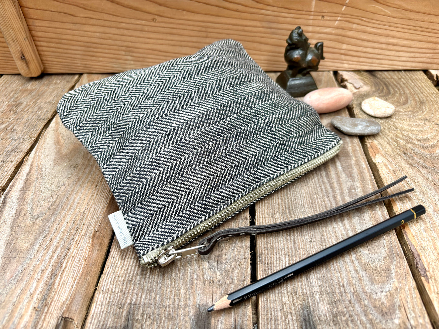 Zip Pouch Herringbone