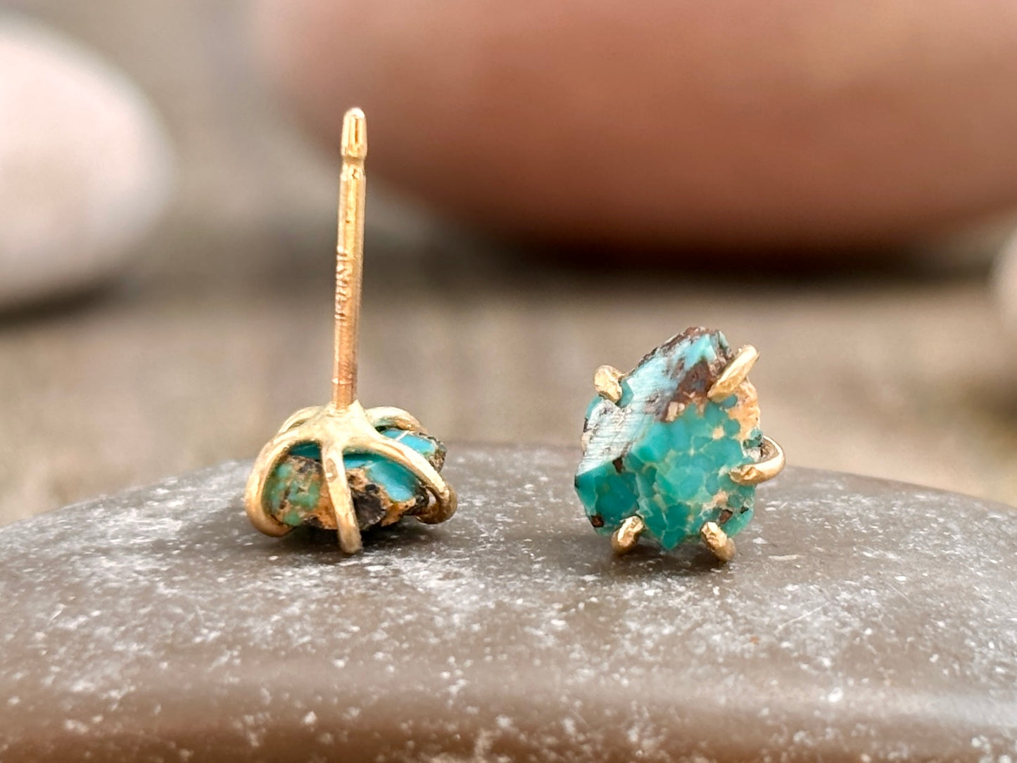 Turquoise Gold Studs