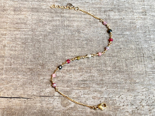 Beaded Figaro Chain Bracelet