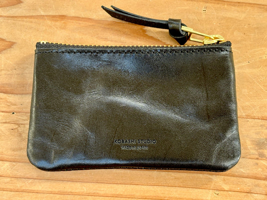 Leather Zip Wallet Black