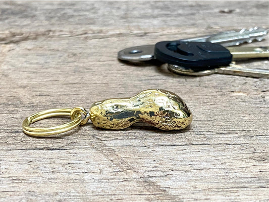 Brass Peanut Keyring