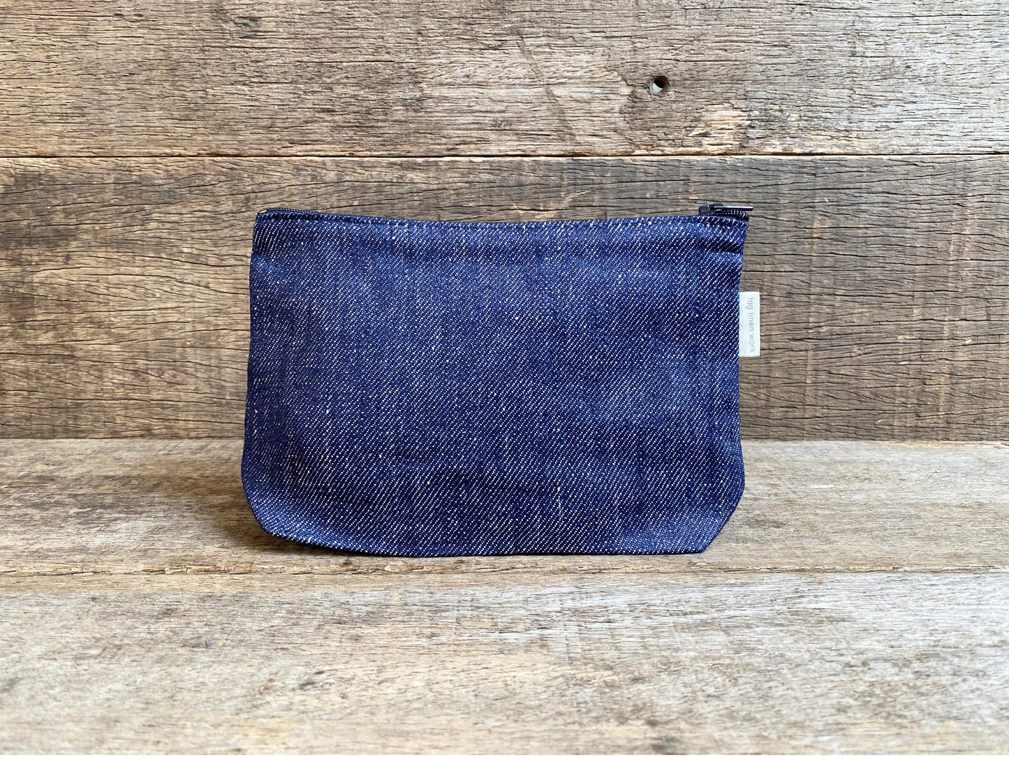 Zip Pouch Linen Denim