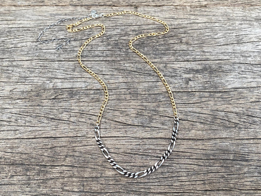 Mixed Figaro Thick Chain Necklace