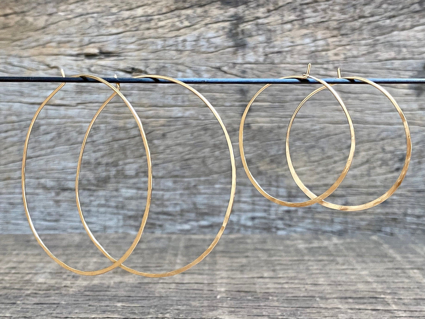 Medium Hammered Hoops