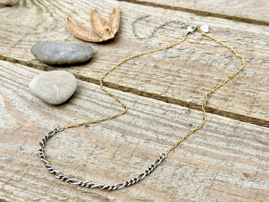 Mixed Figaro Thin Chain Necklace