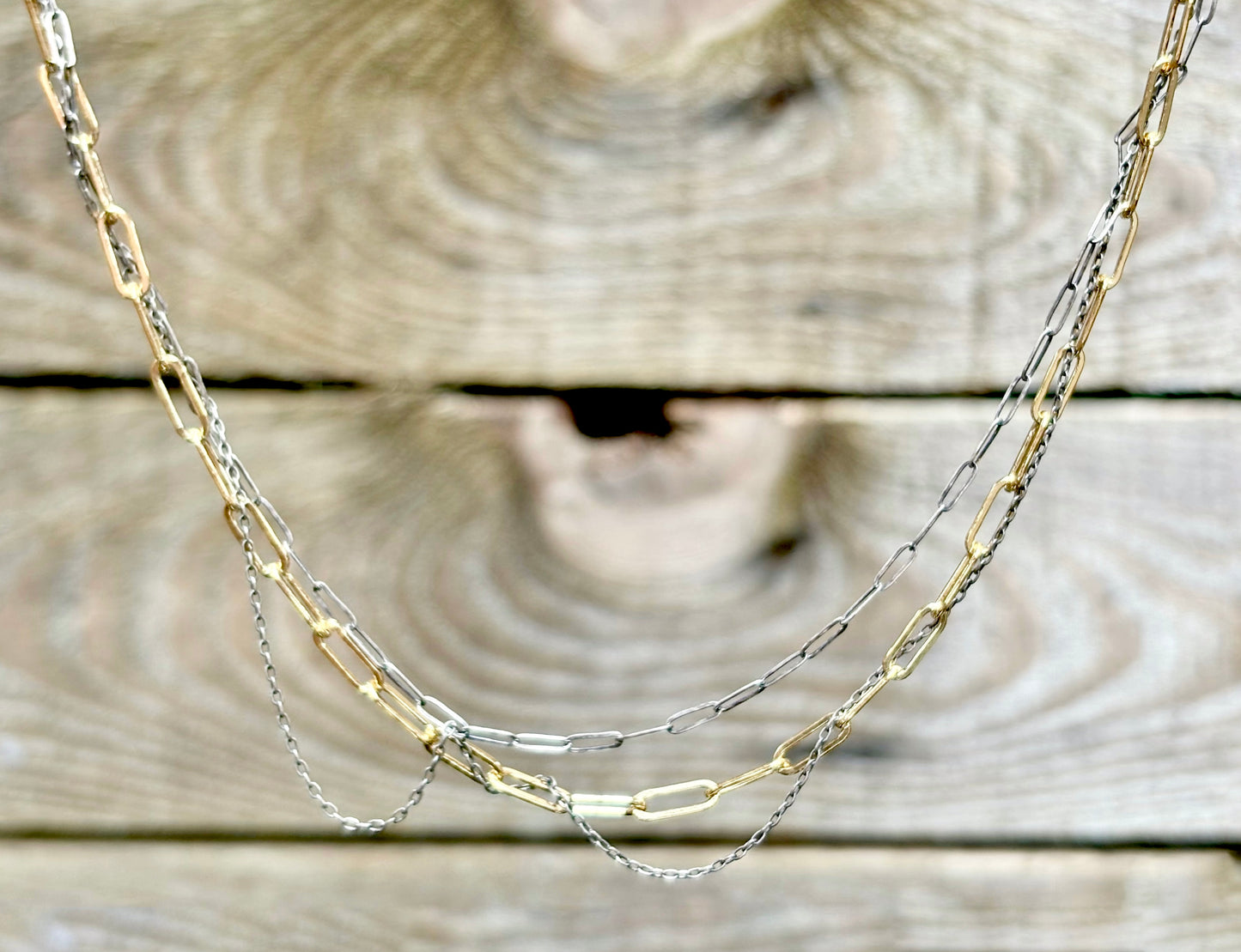 Tangled Gold & Silver Mixed Chain Necklace