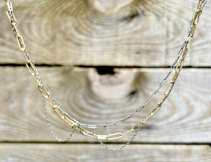 Tangled Gold & Silver Mixed Chain Necklace