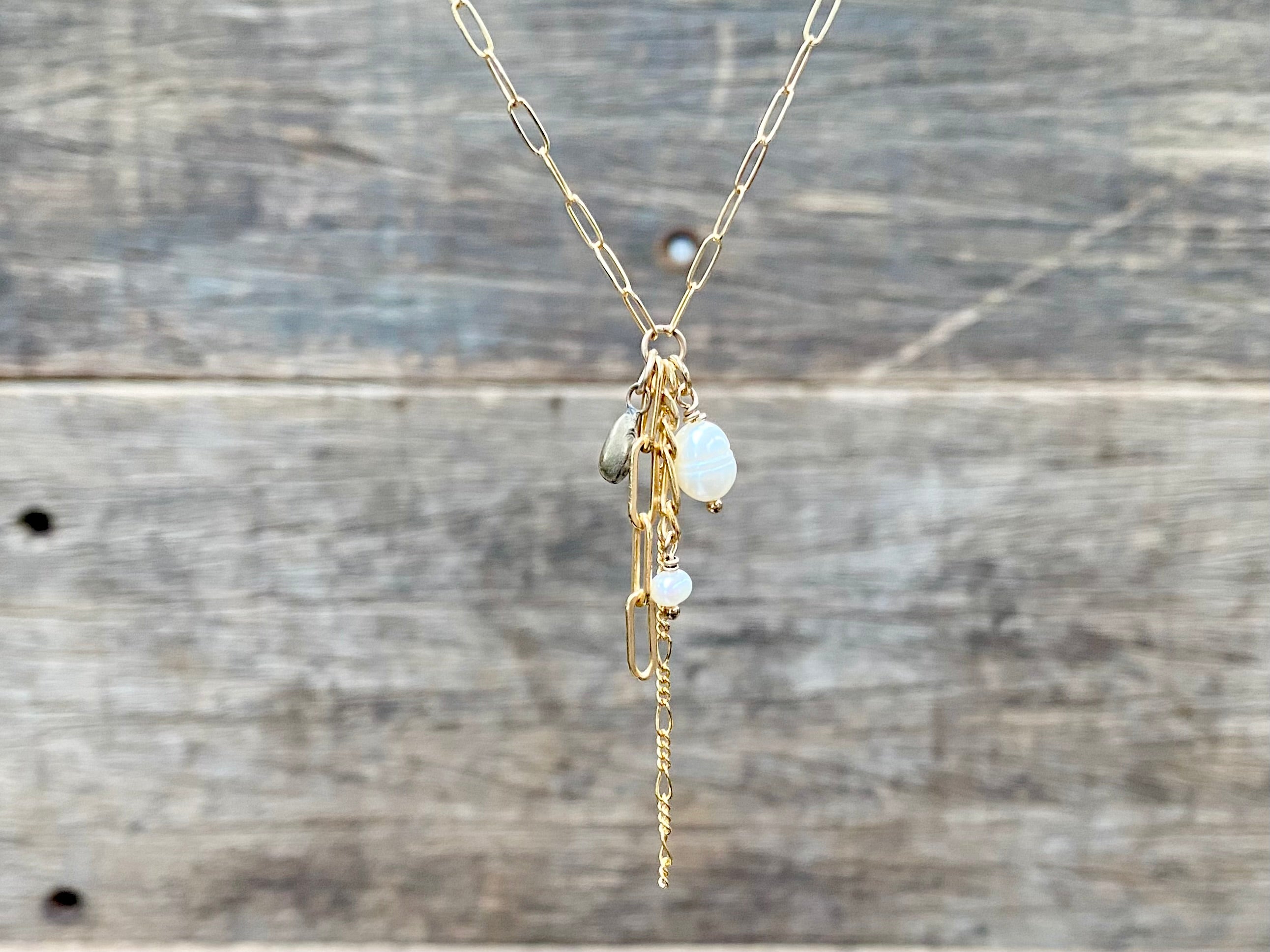 Pearl Drop-chain Necklace