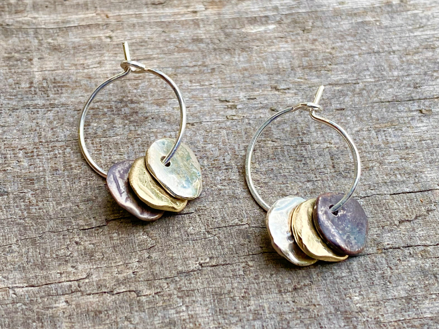 Three Rock Hoop Earrings