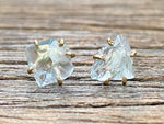 Load image into Gallery viewer, Aquamarine Gold Studs
