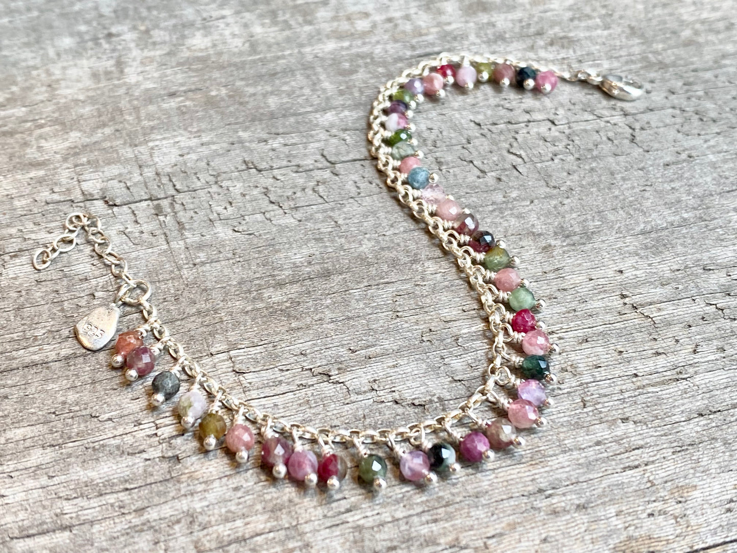 Beaded Silver Fringe Bracelet