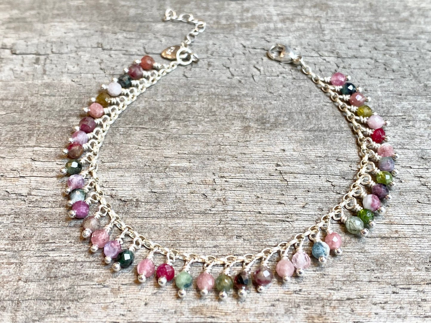 Beaded Silver Fringe Bracelet