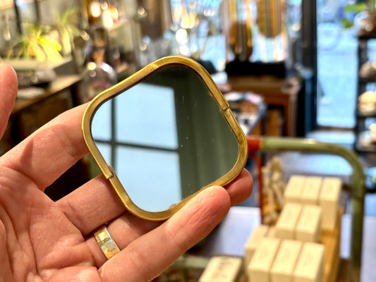 Brass Framed Travel Mirror