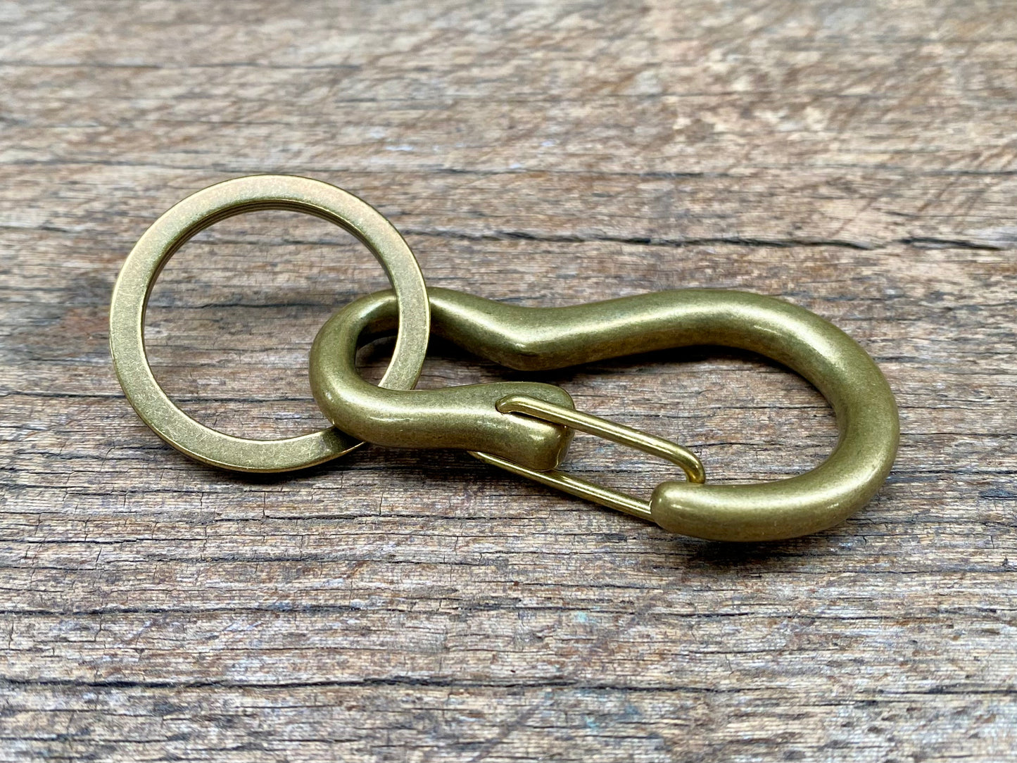 Brass "8" Karabiner Key Ring