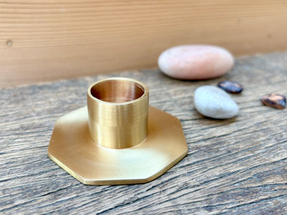 Brass Candle Holder Octagon