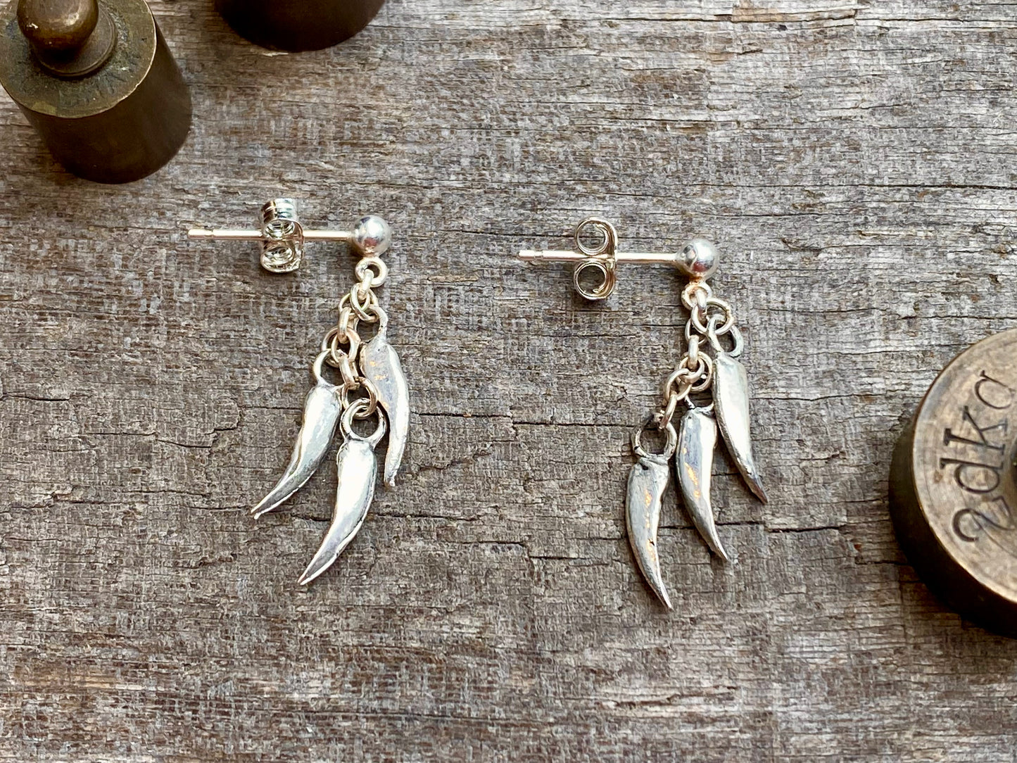 Silver Claw Stud Earrings