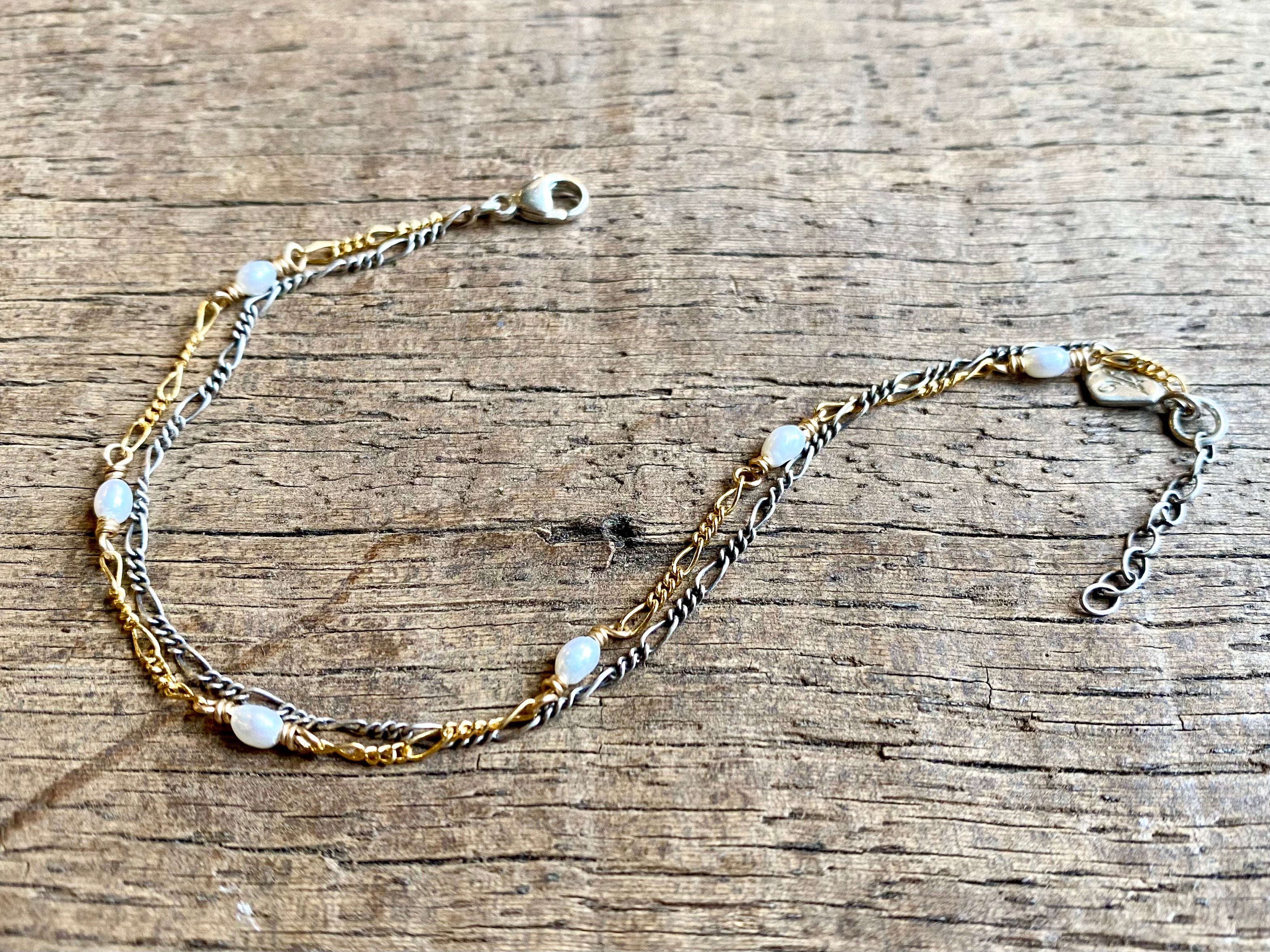 Beaded Double Chain Bracelet