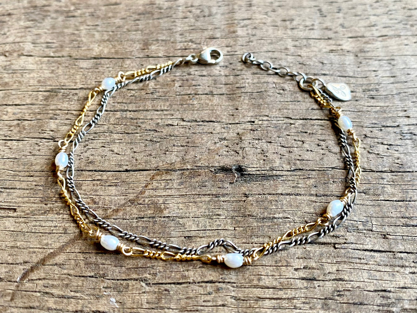 Beaded Double Chain Bracelet