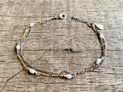 Beaded Double Chain Bracelet