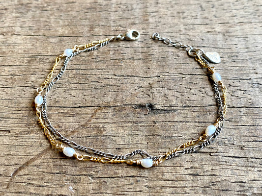 Beaded Double Chain Bracelet