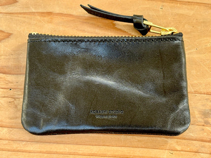 Leather Zip Wallet Black