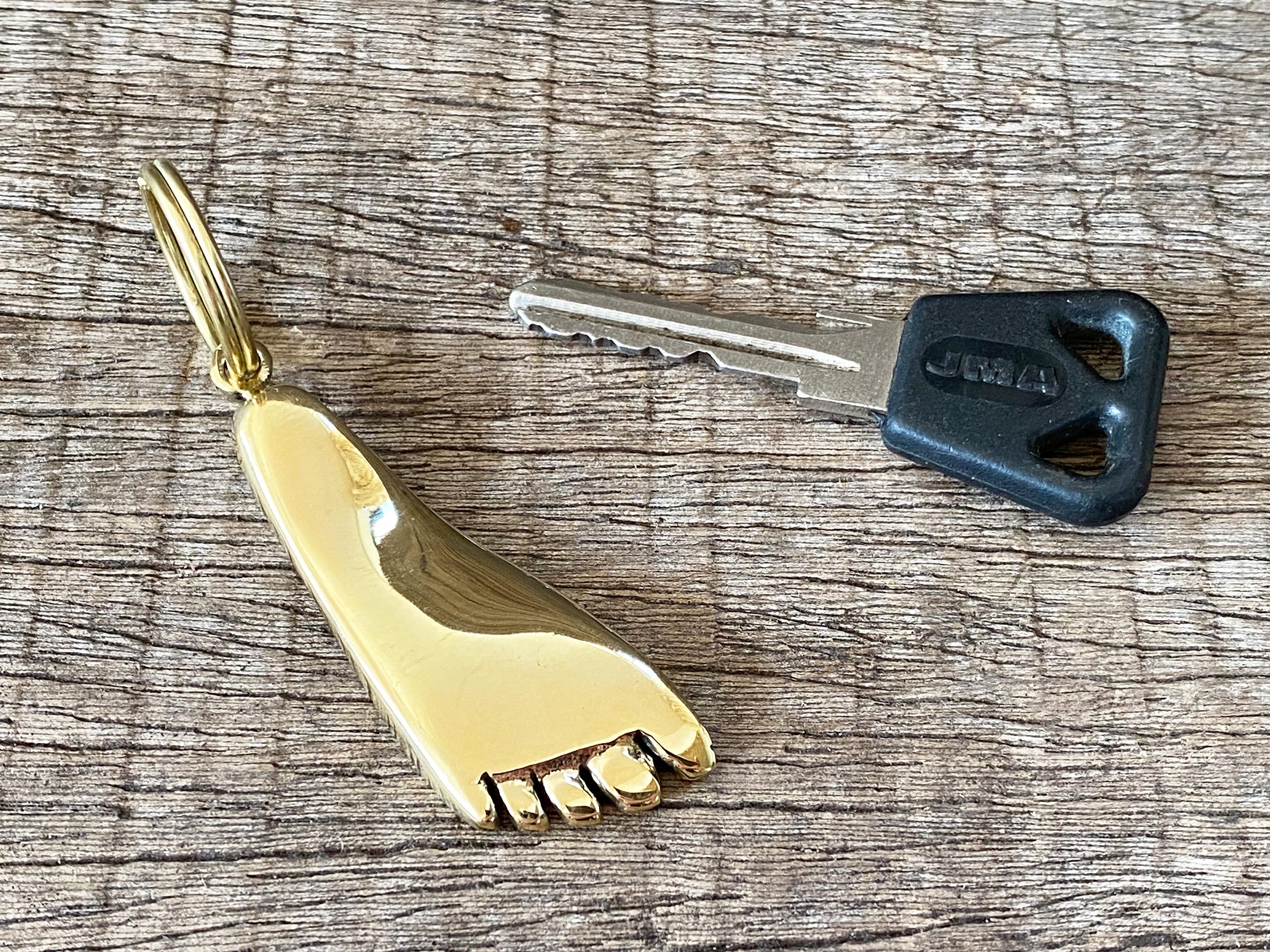 Brass Foot Keyring