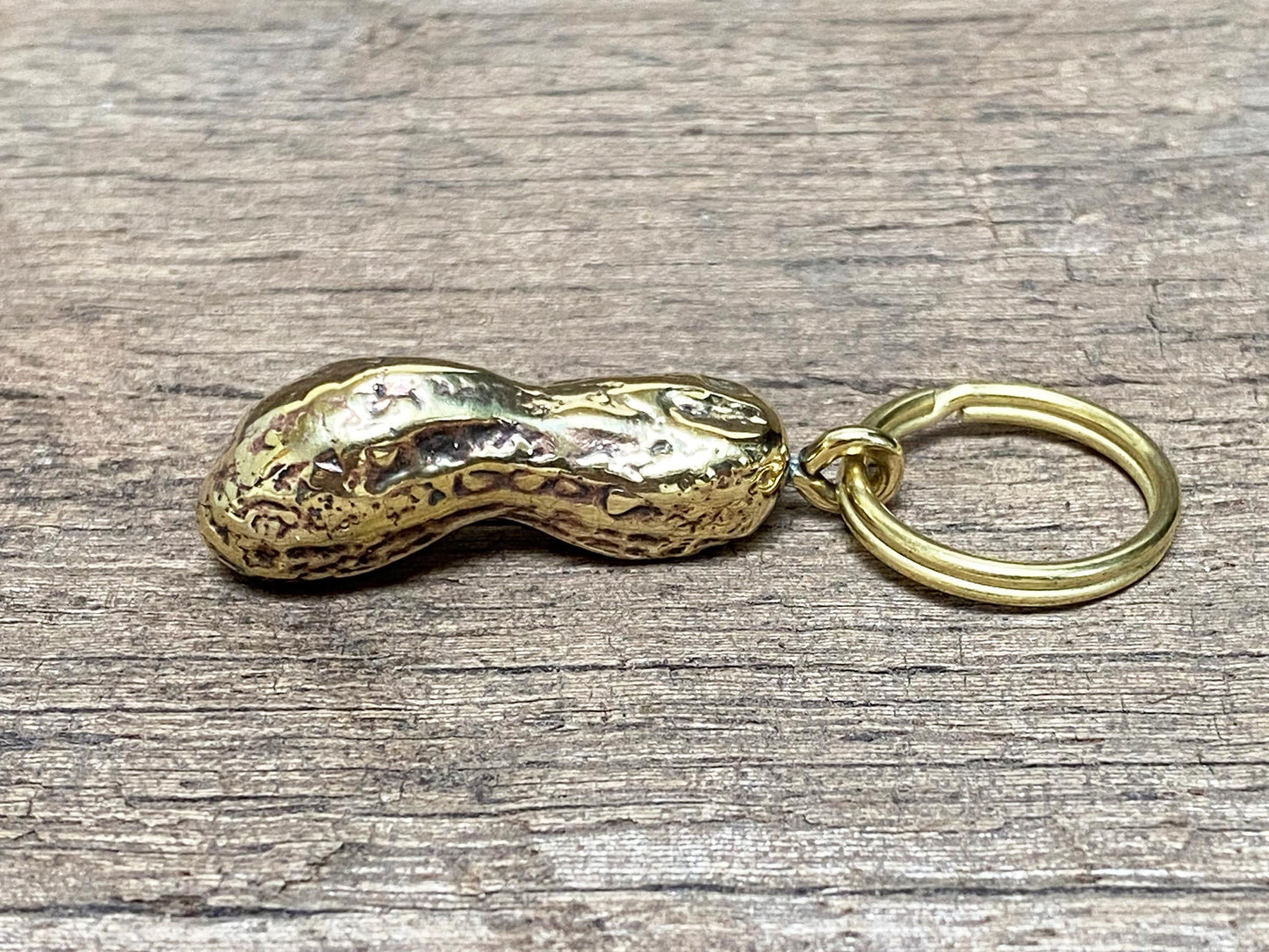 Brass Peanut Keyring