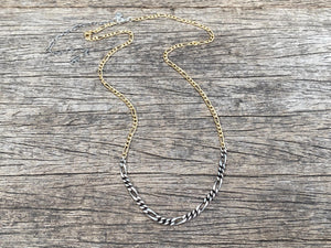 Mixed Figaro Thick Chain Necklace