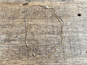 Hand-beaded Double Figaro Chain Necklace