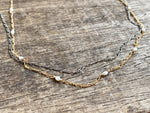 Load image into Gallery viewer, Hand-beaded Double Figaro Chain Necklace
