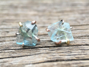 Aquamarine Gold Studs