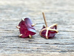 Load image into Gallery viewer, Malawi Garnet Gold Studs
