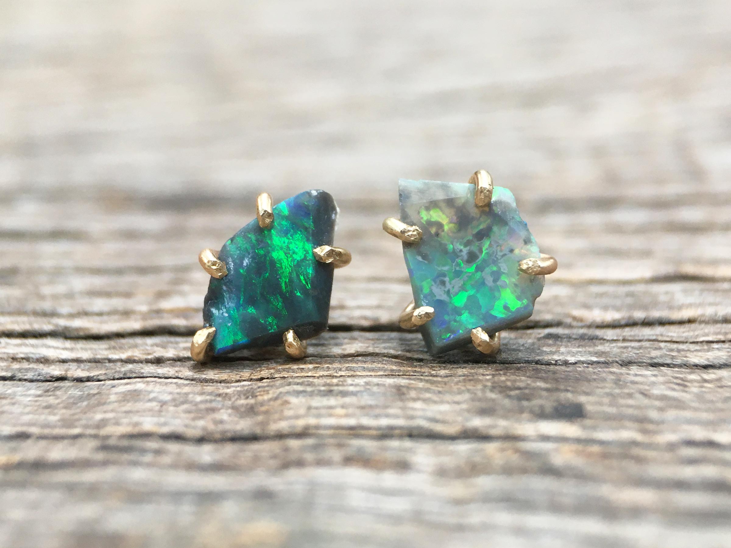 Australian Opal Gold Studs