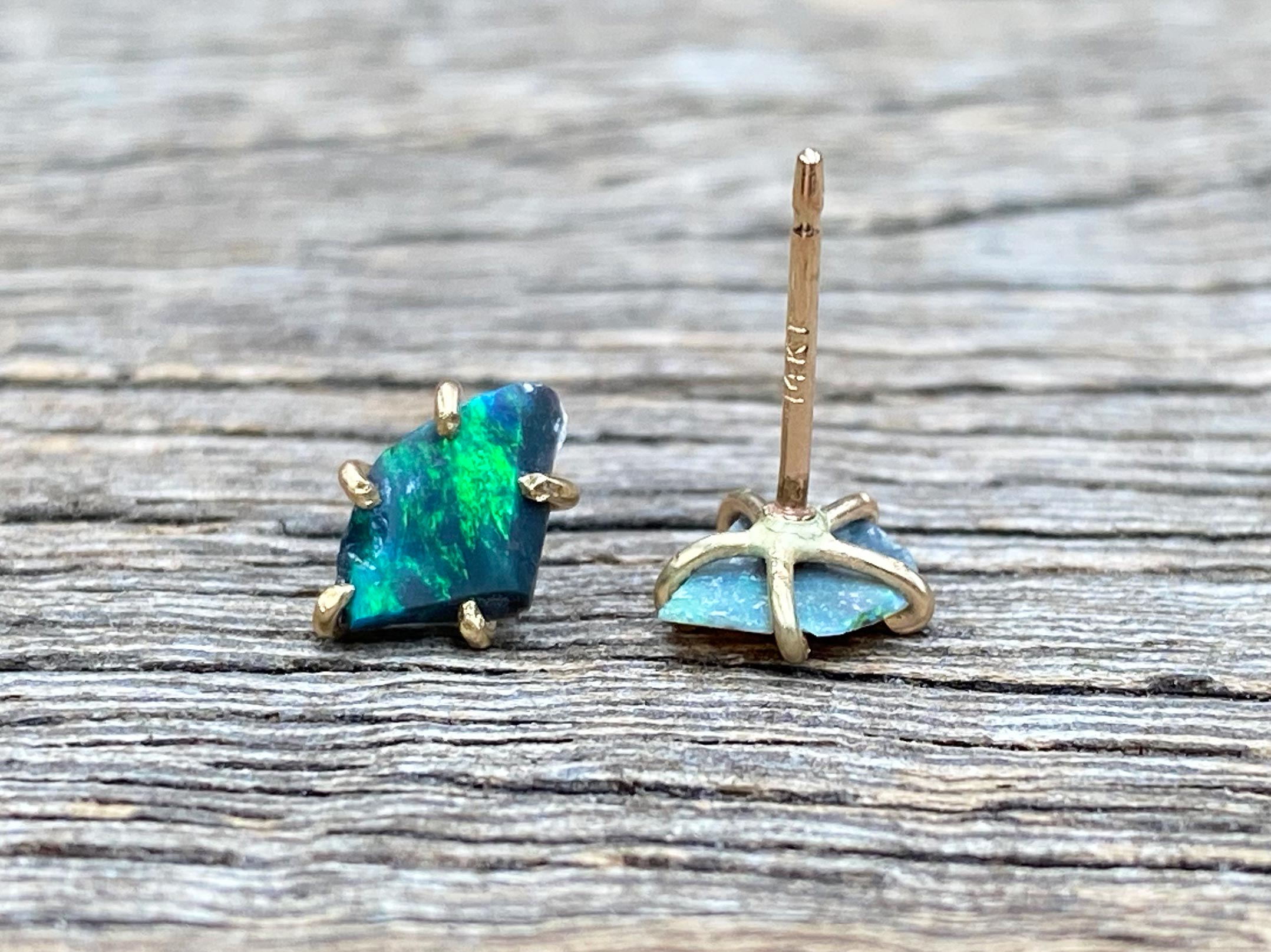 Australian Opal Gold Studs