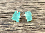 Load image into Gallery viewer, Chrysoprase Gold Studs
