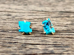 Load image into Gallery viewer, Zambian Turquoise Gold Studs

