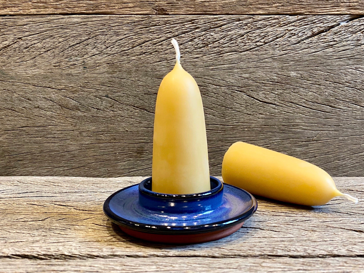 Beeswax Stumpie Candle Pair