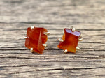 Load image into Gallery viewer, Carnelian Gold Studs
