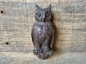 Tiny Carved Wooden Owl
