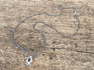 Silver Shell Pendant Tangled Necklace