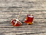 Load image into Gallery viewer, Carnelian Gold Studs
