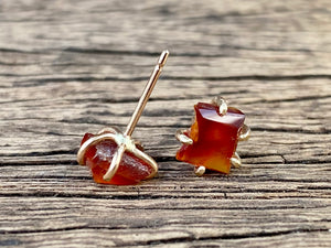 Carnelian Gold Studs